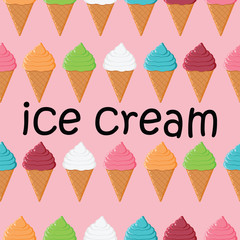 Seamless pattern with colorful ice cream