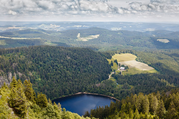 View of the mountain lake Feldsee.Black Forest.Germany.