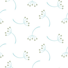 Obraz premium Dandelion white fine seamless pattern illustration. Tender floral pattern for textile or web background.