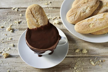 xocolata i melindros, hot chocolate with typical pastries of Cat