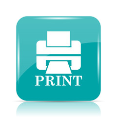 Printer with word PRINT icon