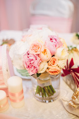 Bride's bouquet in her hands