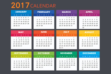 calendar for 2017