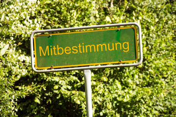 Schild 118 - Mitbestimmung