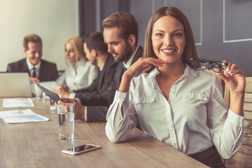 Business people at the conference