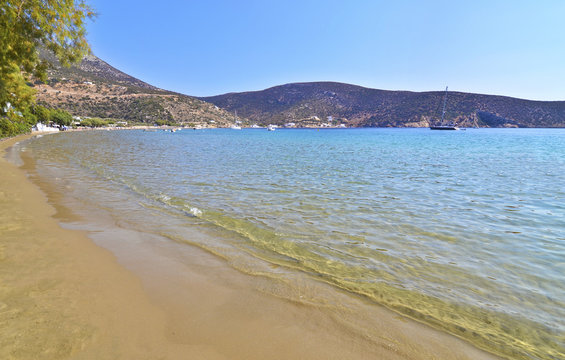 Vathi beach at Sifnos island Cyclades Greece