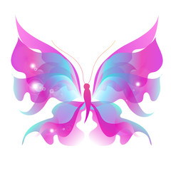 Obraz na płótnie Canvas color butterfly,isolated on a white