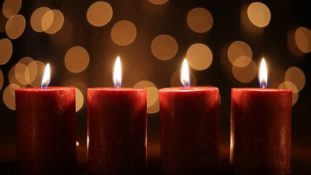 christmas decoration candle for advent season four candles burning