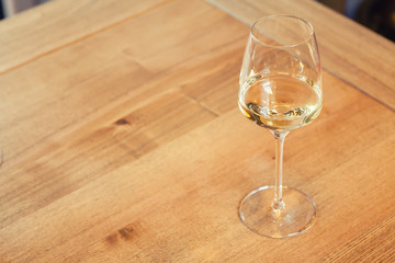 White wine in a bar