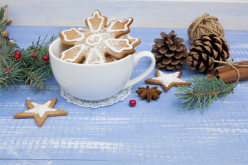 Gingerbread Christmas cookies in a cup