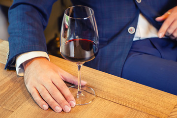 Drinking red wine