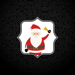 Lovely Santa Claus at Black Background with Ornaments