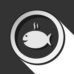 icon - grilling fish with smoke and shadow