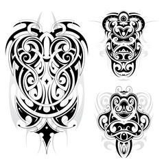 Maori tribal tattoo set