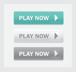 Play now. Vector web interface buttons set. 