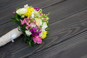 close up of wedding bouquet
