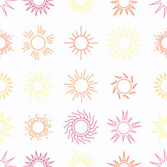 Suns in the sky seamless pattern