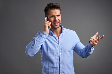 Young man with a smartphone 