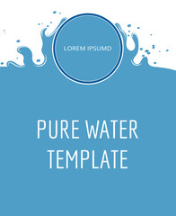 Pure water vector template in blue and white