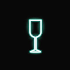 neon cocktail glass icon. decoration and advertising theme. Colorful design. Vector illustration