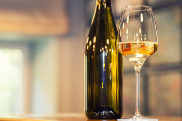 White wine in a bar