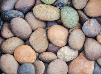 Fototapeta na wymiar Round peeble stones texture and background
