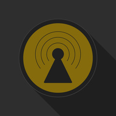 dark gray and yellow icon - transmitter