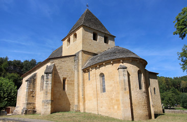 Fototapeta na wymiar Eglise de Carsac Aillac, Village Périgord noir de France, classé momuments historiques