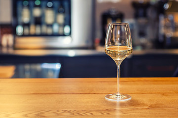 White wine in a bar