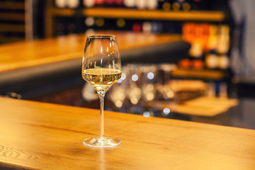 White wine in a bar