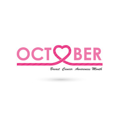 Breast cancer awareness logo design.Breast cancer awareness sign