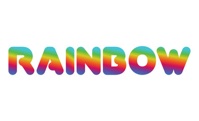 Rainbow. Multicolored letters. rounded typography