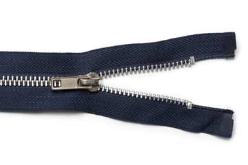Zipper on white background