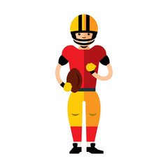 Vector american football player. Flat style colorful Cartoon illustration.