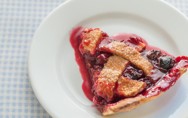 Cherry pie on the plate