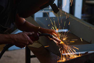 Welding steel structure in factory