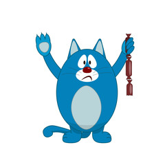 cat with sausages