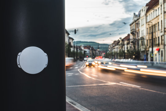 Bluetooth Beacon deployed in a Smart City / Cluj-Napoca, Romania &ndash; September 19, 2016: A Bluetooth Beacon device installed on a bus stop, to digitally guide passengers.