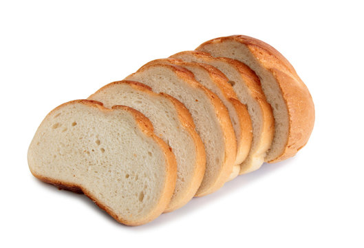 Organic bread on white background