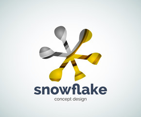 Vector Christmas snowflake logo template