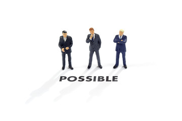 Business Man showing POSSIBLE text