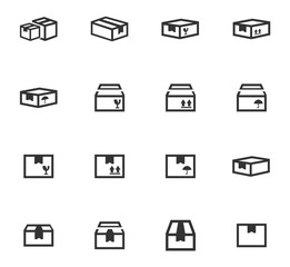 Simple icons set of box
