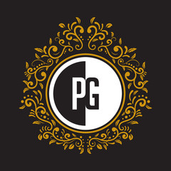 INITIAL CIRCLE HALF vintage