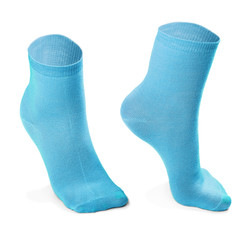 purple socks isolated on white background 