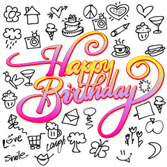 Happy birthday Icons and Doodles