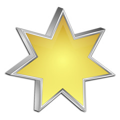 blank Star Button - 3D illustration