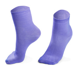 purple socks isolated on white background 