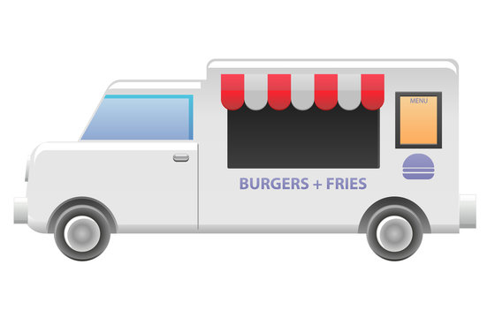 Burger and fries food truck vector image