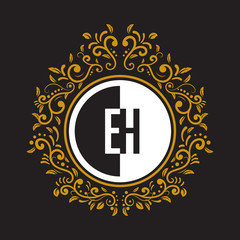 Fototapeta premium INITIAL CIRCLE HALF vintage