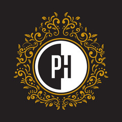 INITIAL CIRCLE HALF vintage